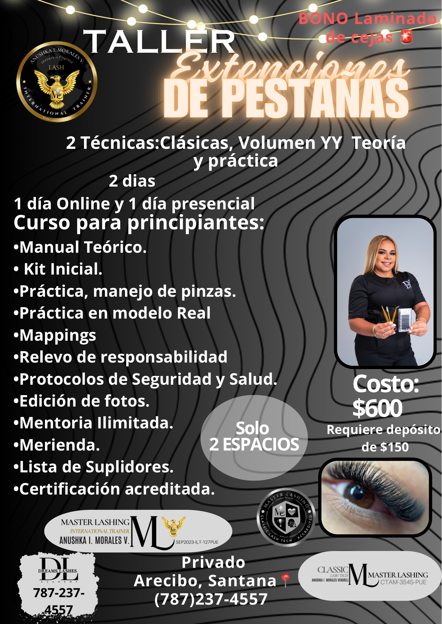 Seminario Extenciones de Pestañas 2 Técnicas